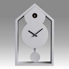 Contemporary cuckoo clock Art.ghost 2599 lacquered with acrilic color grey